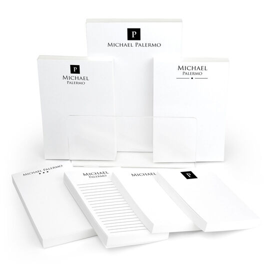 Classic Square Initial Notepad Set